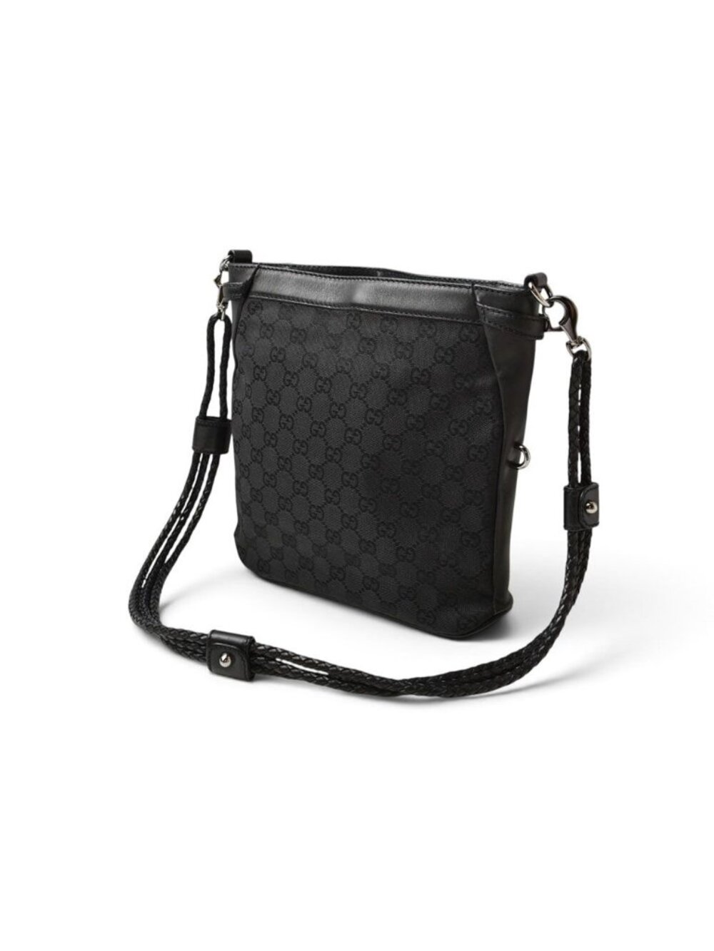 Gucci Shoulder Bag Vintage GG Canvas Black